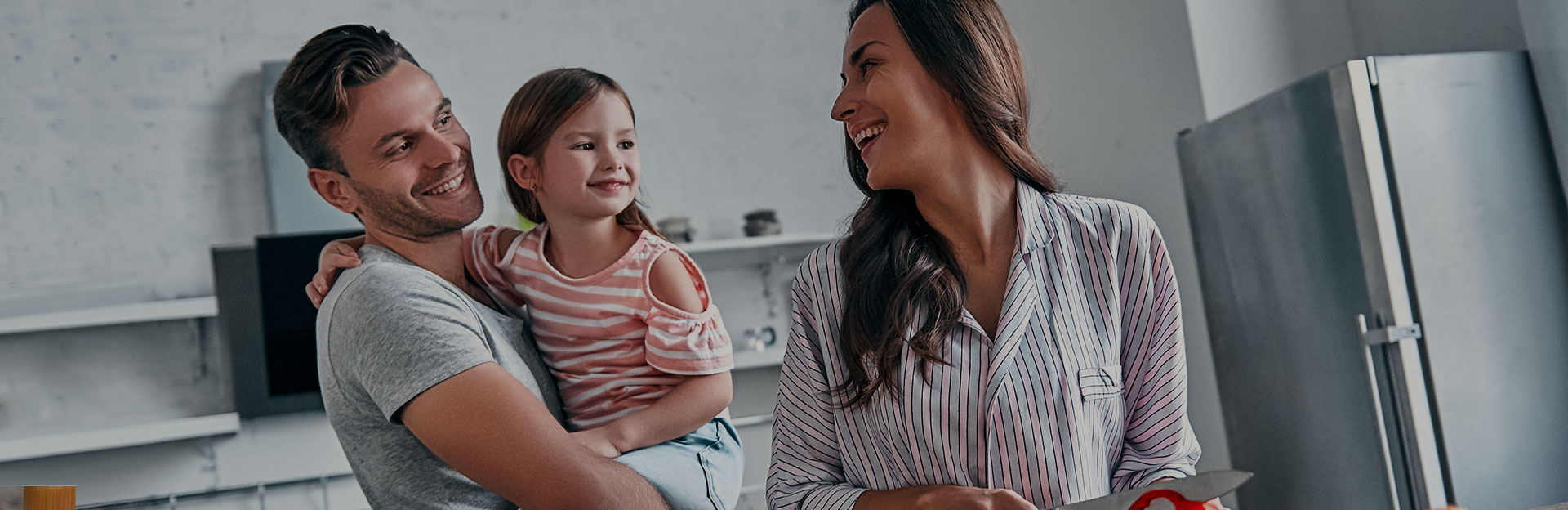 Family making dinner