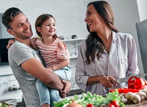 Family making dinner