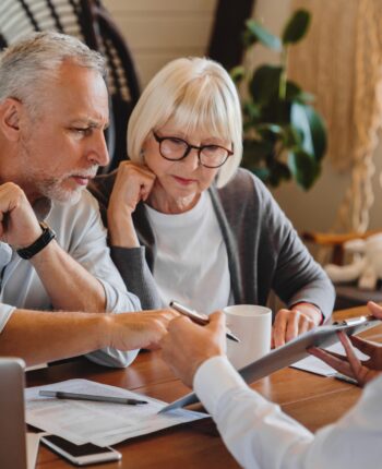 Married couple discussing image